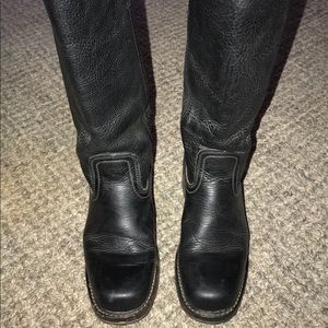 Black Leather Frye Boots